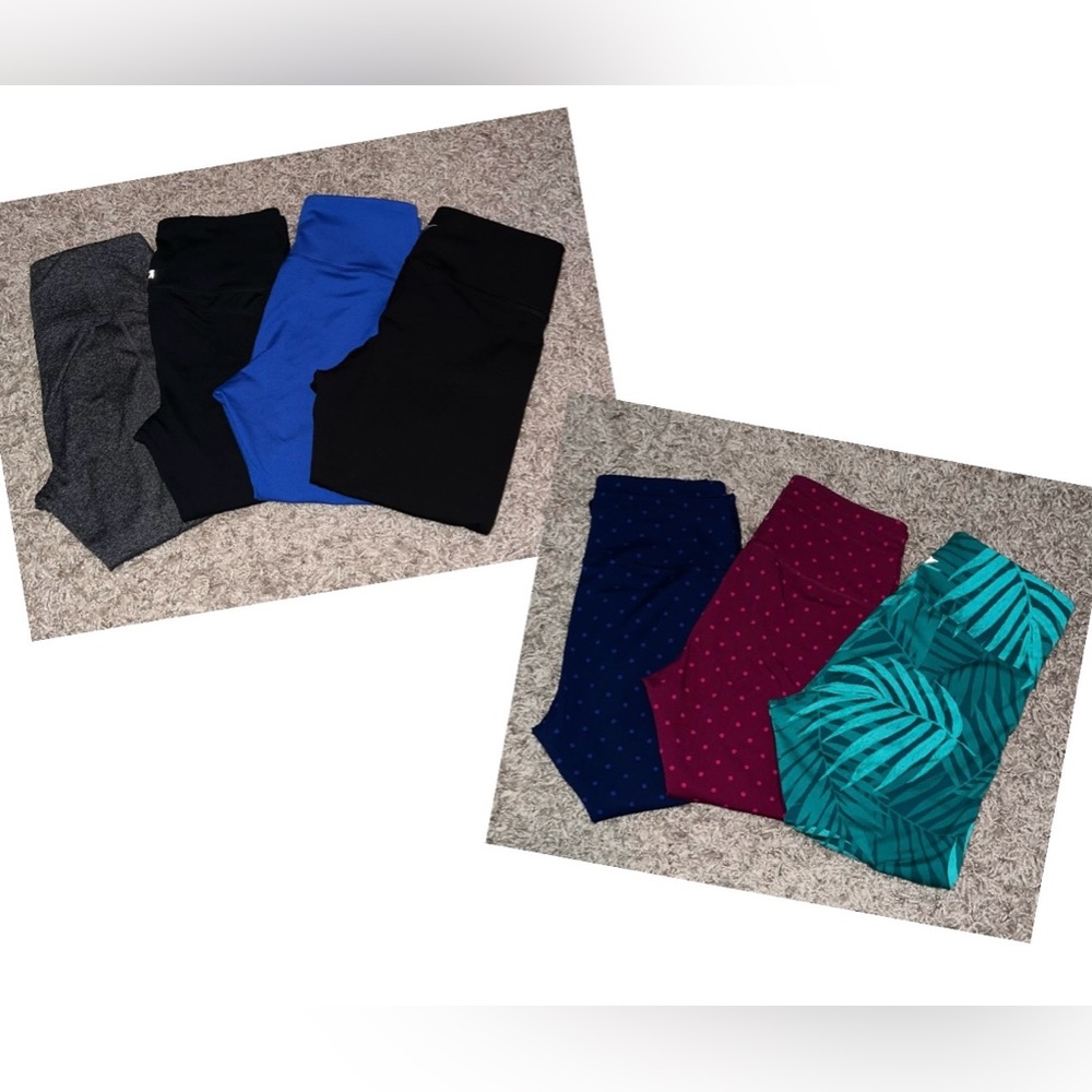 (7) Pair EUC Old Navy Hi-Rise Active Crop Leggings Sz M